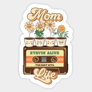 Mothers day plant  lover groovy cassette Retro mom life Sticker